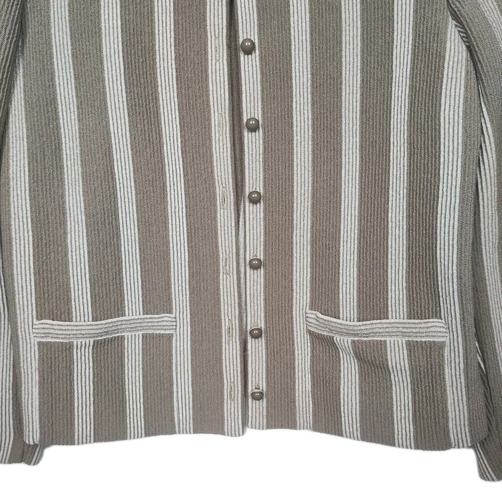 VTG Castleberry London New York Button-up Cardigan Blazer, M, brown stripes - Picture 3 of 9